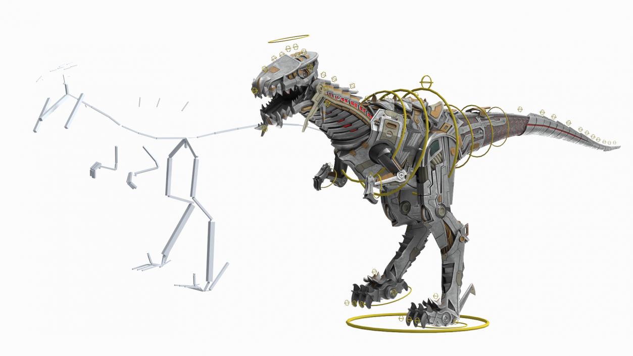 3D model Robotic Dinosaur Rigged 2