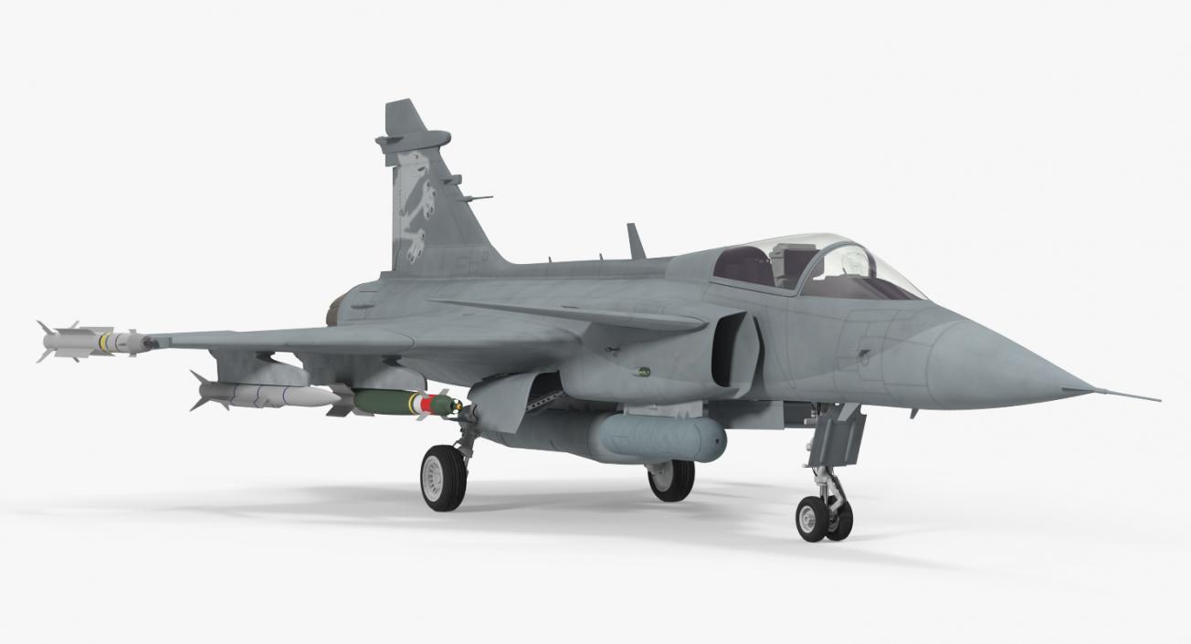 3D model Fighter Aircraft Saab JAS 39 Gripen