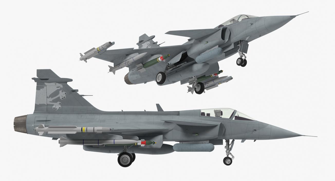 3D model Fighter Aircraft Saab JAS 39 Gripen