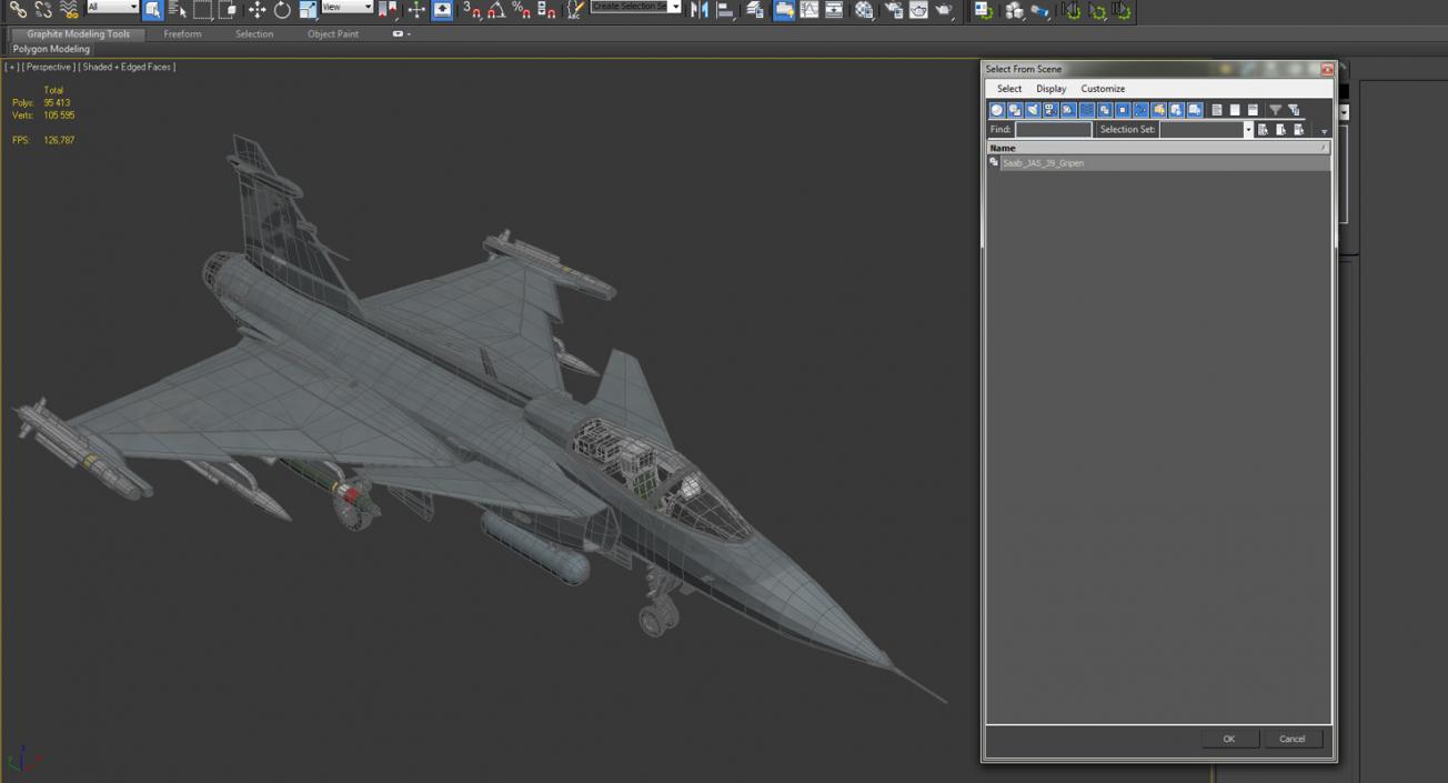 3D model Fighter Aircraft Saab JAS 39 Gripen