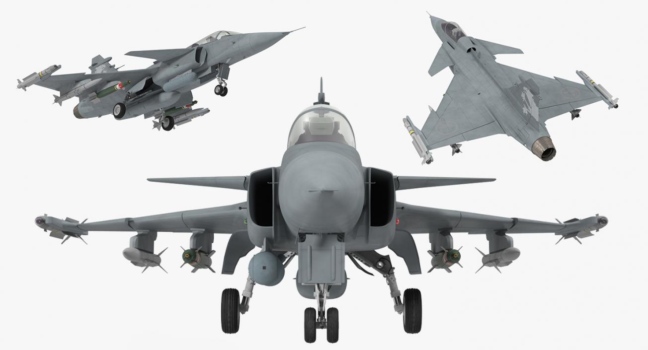 3D model Fighter Aircraft Saab JAS 39 Gripen