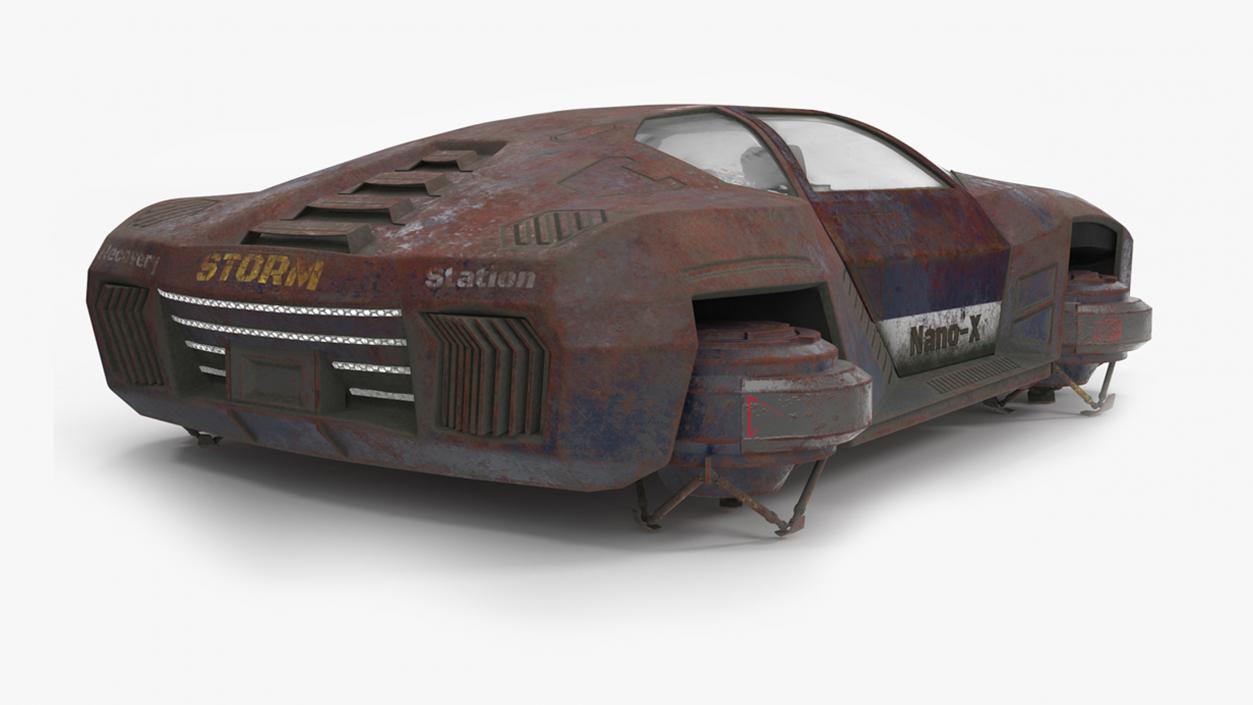 Concept Hover Car Rusty Rigged for Maya 3D model