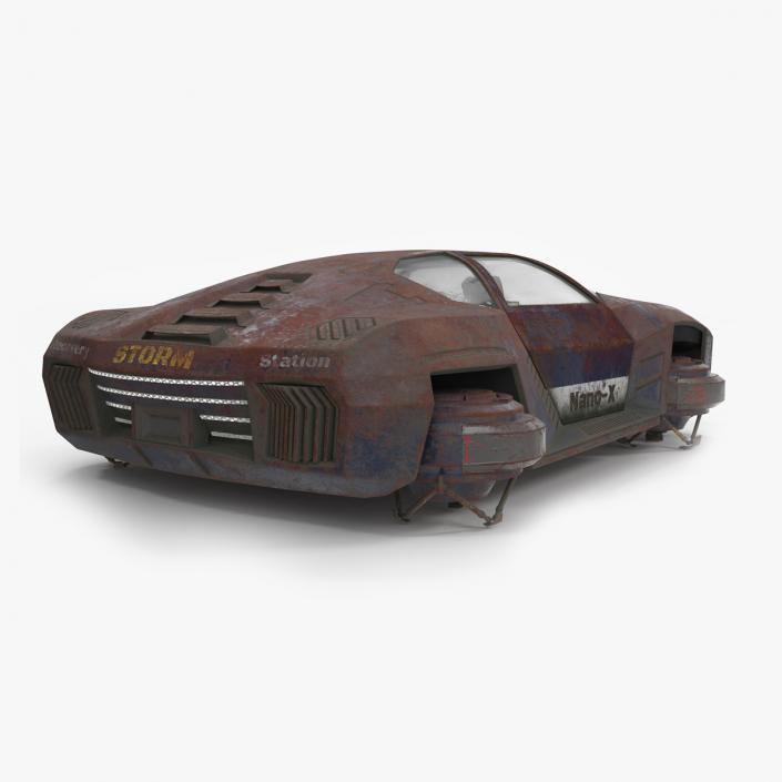 Concept Hover Car Rusty Rigged for Maya 3D model