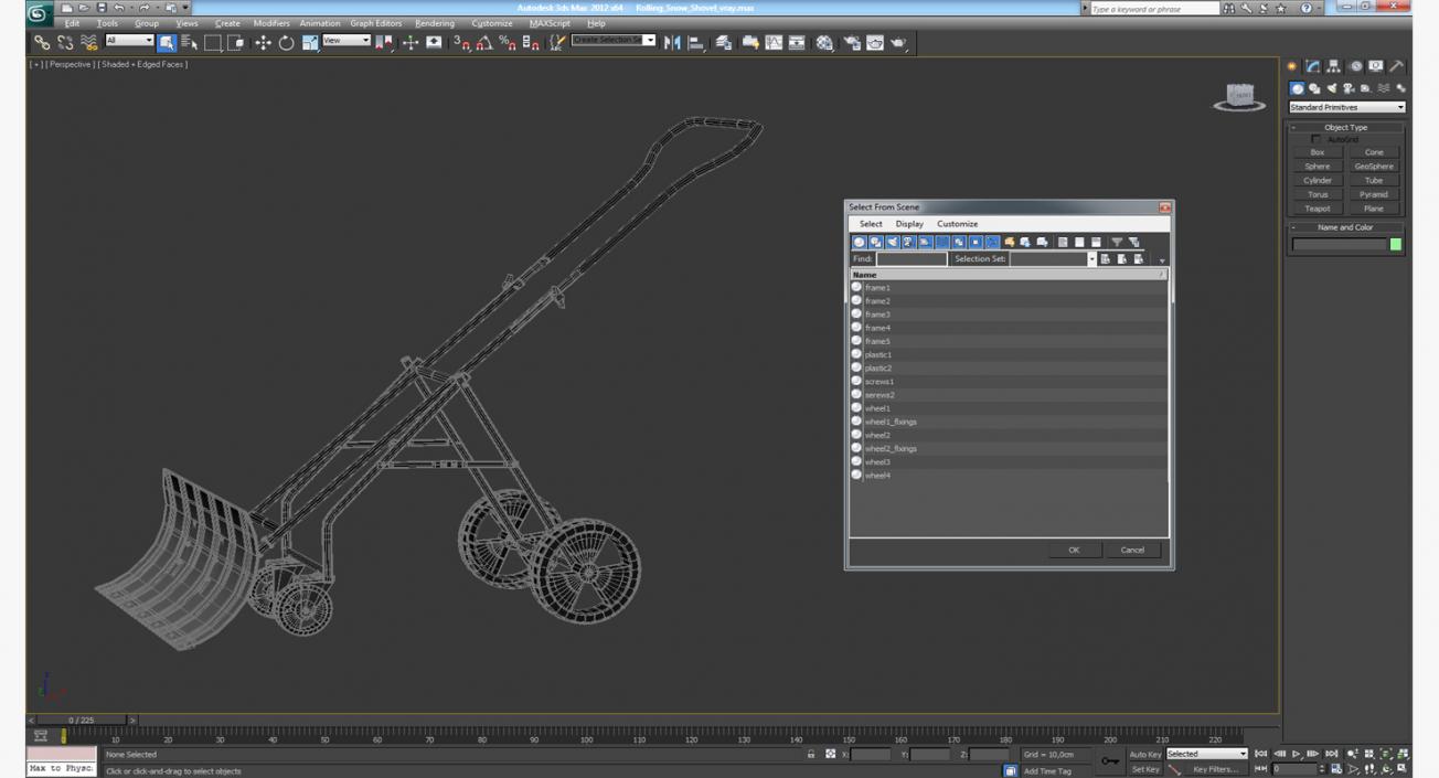 Rolling Snow Shovel 3D model