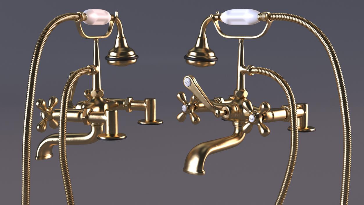 3D model Classic Shower Mixer Gold