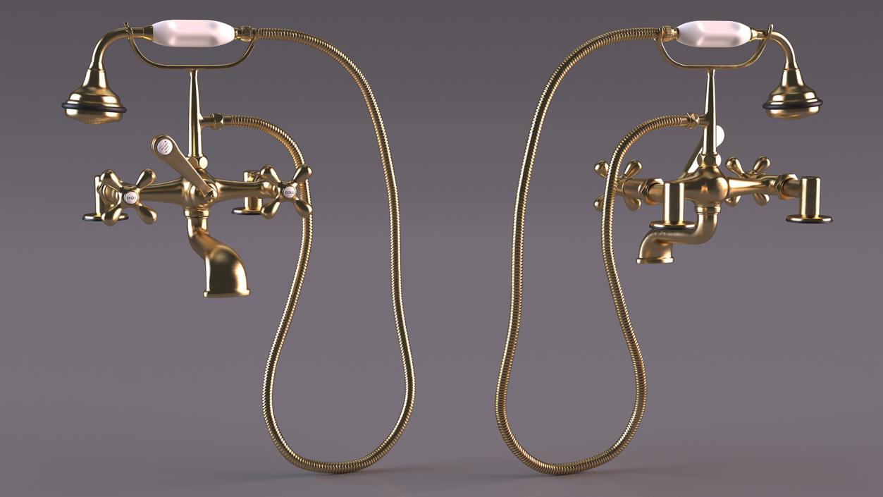 3D model Classic Shower Mixer Gold