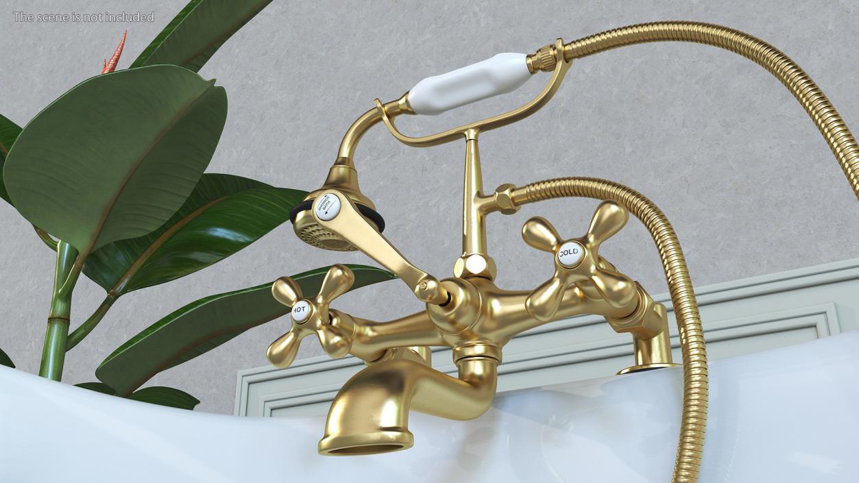 3D model Classic Shower Mixer Gold