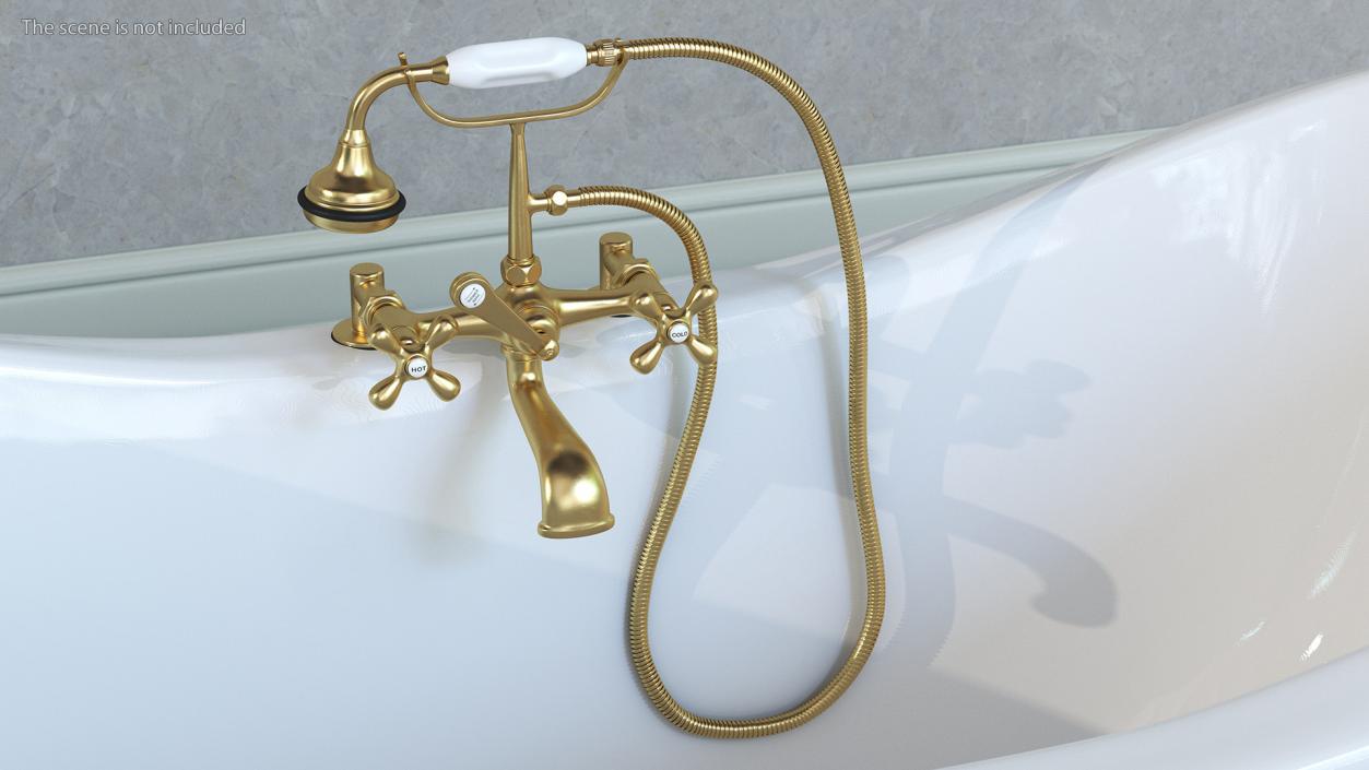 3D model Classic Shower Mixer Gold