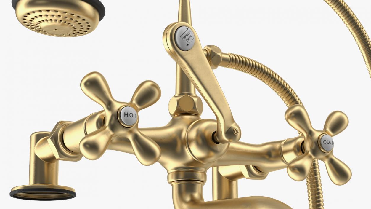 3D model Classic Shower Mixer Gold