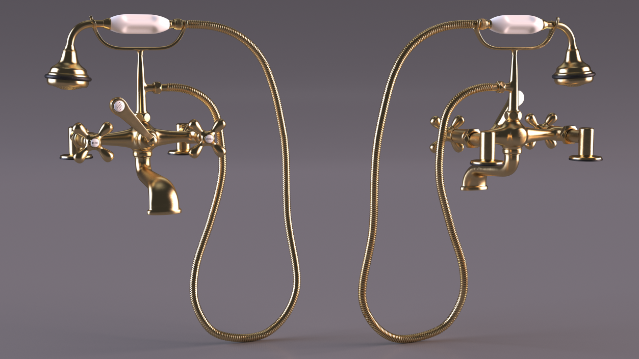 3D model Classic Shower Mixer Gold