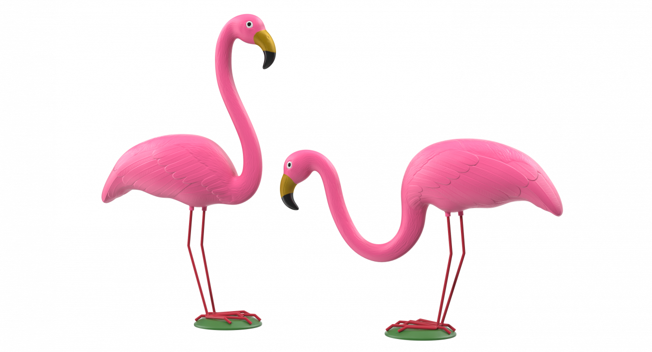 Pink Flamingo Lawn Decor 3D model