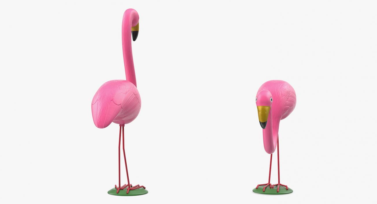 Pink Flamingo Lawn Decor 3D model