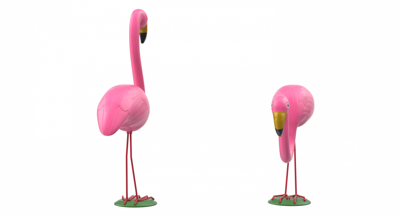 Pink Flamingo Lawn Decor 3D model