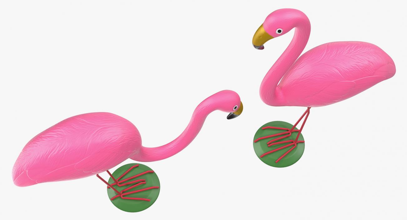 Pink Flamingo Lawn Decor 3D model