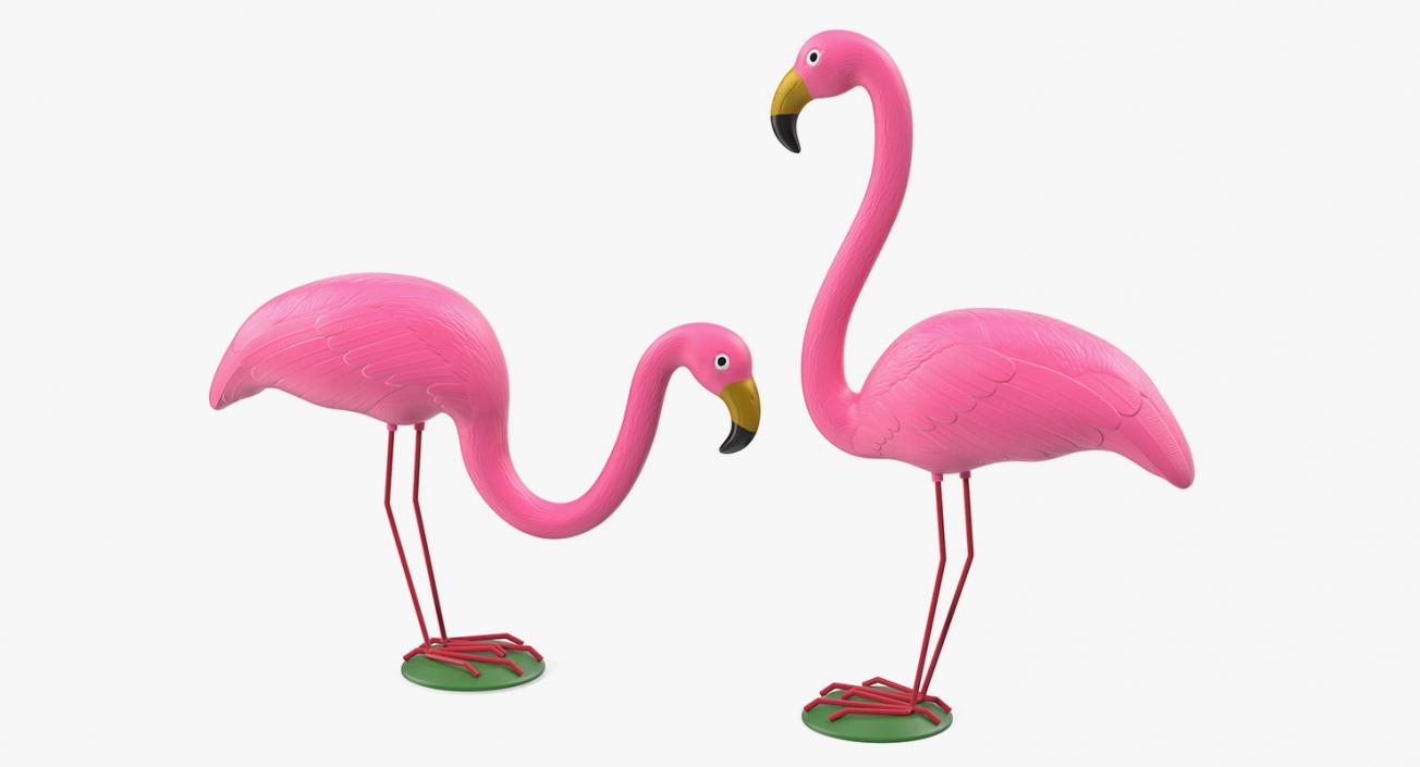 Pink Flamingo Lawn Decor 3D model