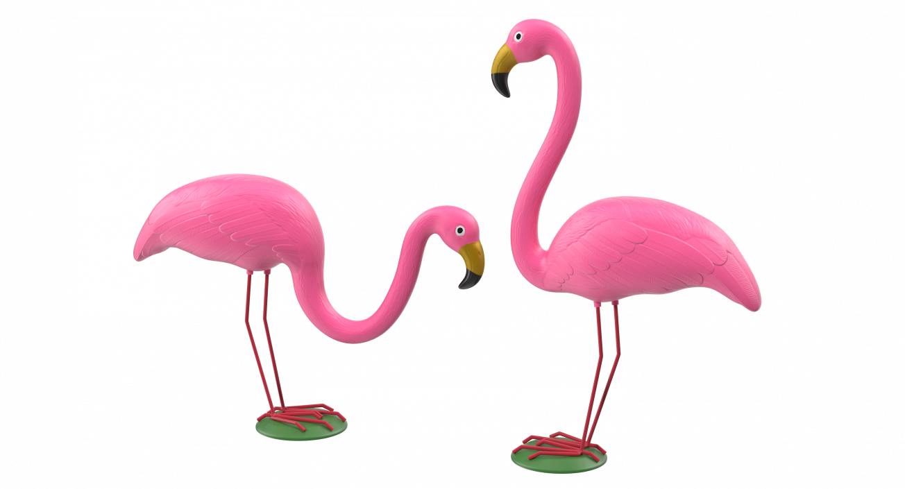 Pink Flamingo Lawn Decor 3D model