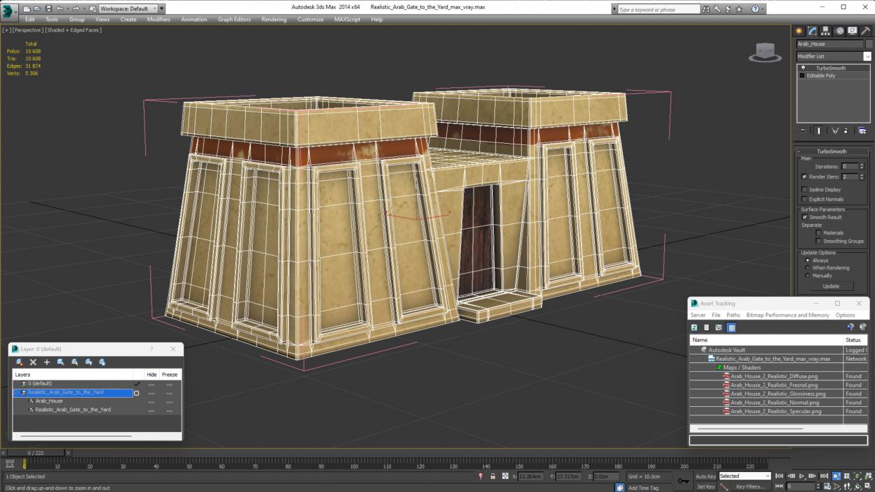 3D Realistic Arab Gate to the Yard