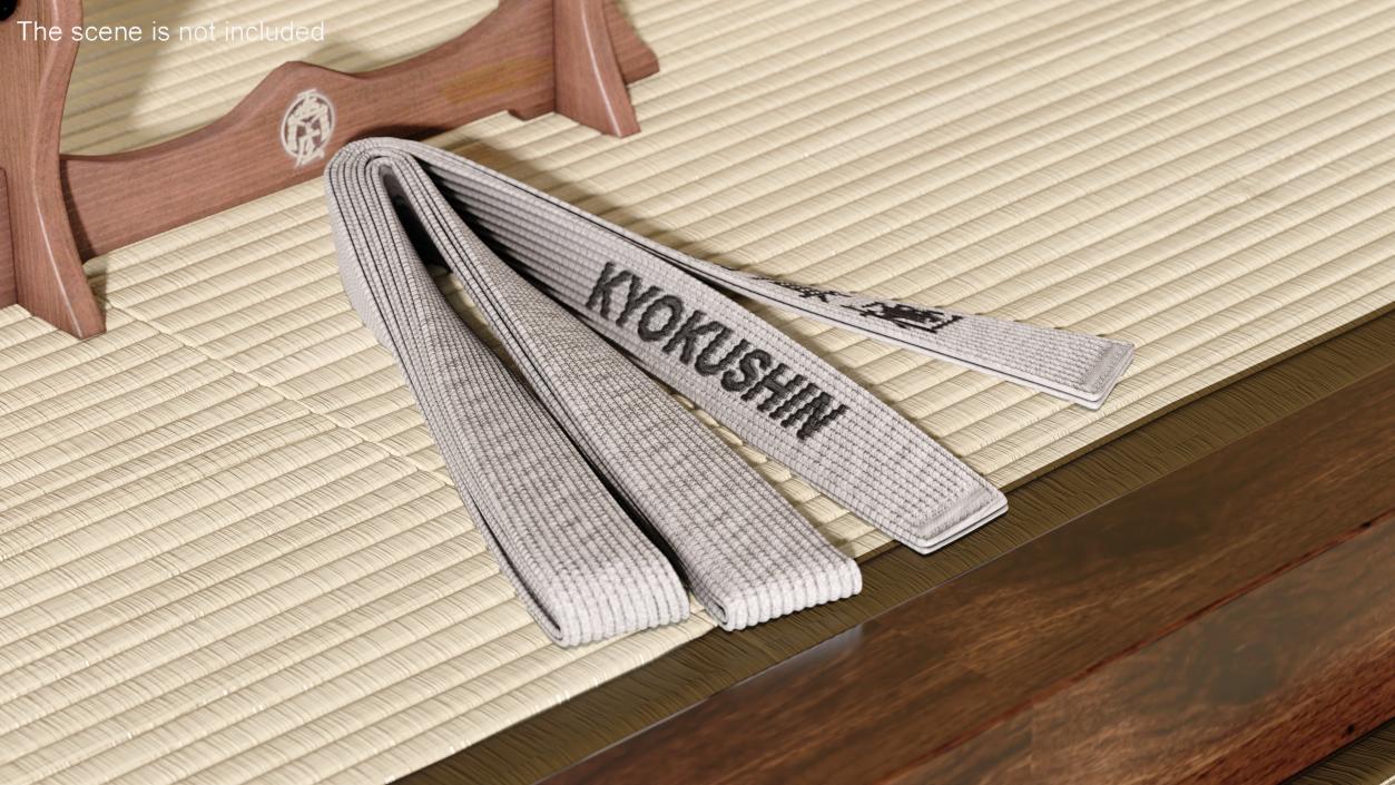 Obi Kyokushin Belt White 3D model