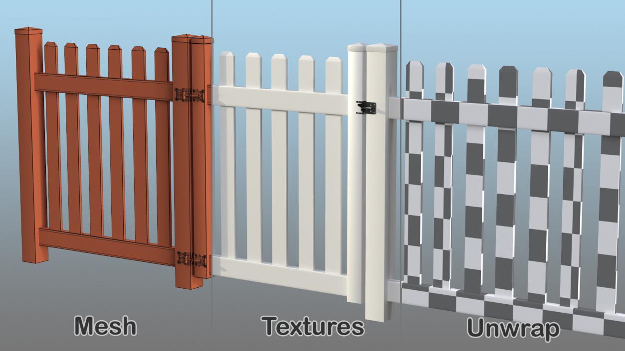 3D model Fence Sections Collection