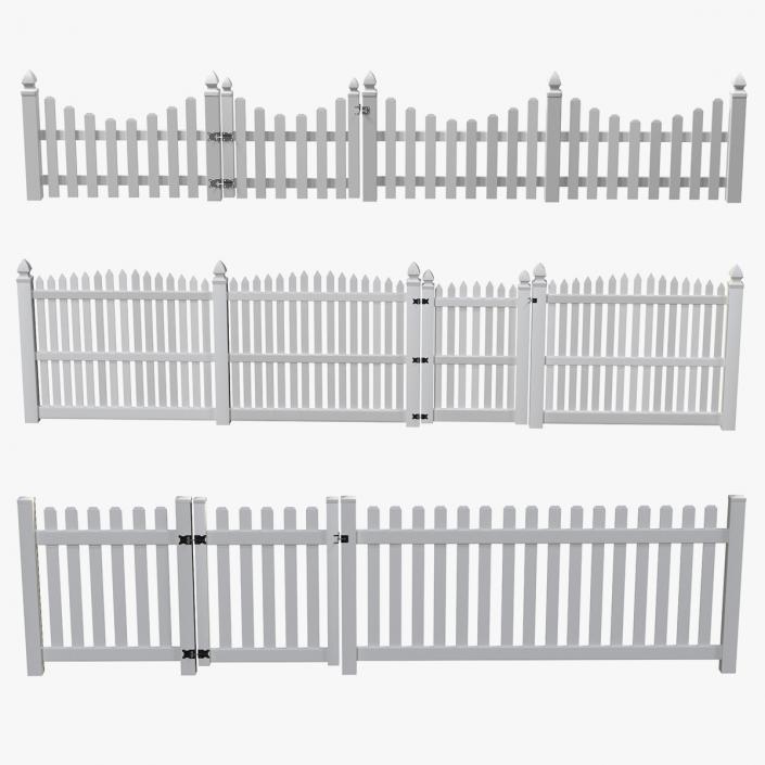 3D model Fence Sections Collection