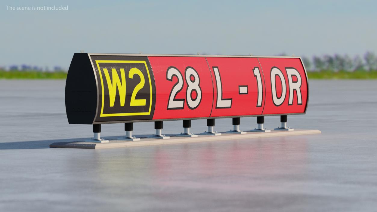 Airport Runway Marking Sign 3D