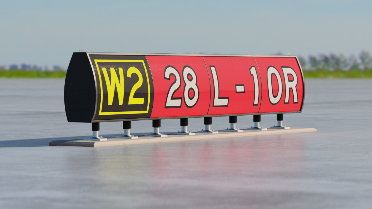 Airport Runway Marking Sign 3D