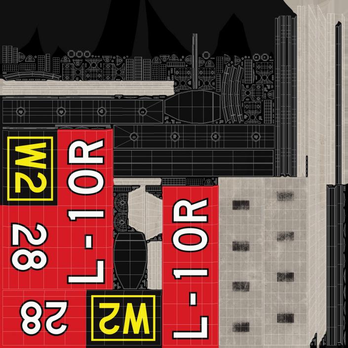 Airport Runway Marking Sign 3D