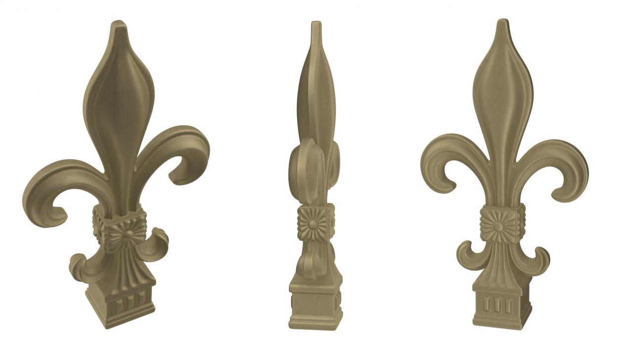 Fleur De Lis Sculpture Gilded 3D model