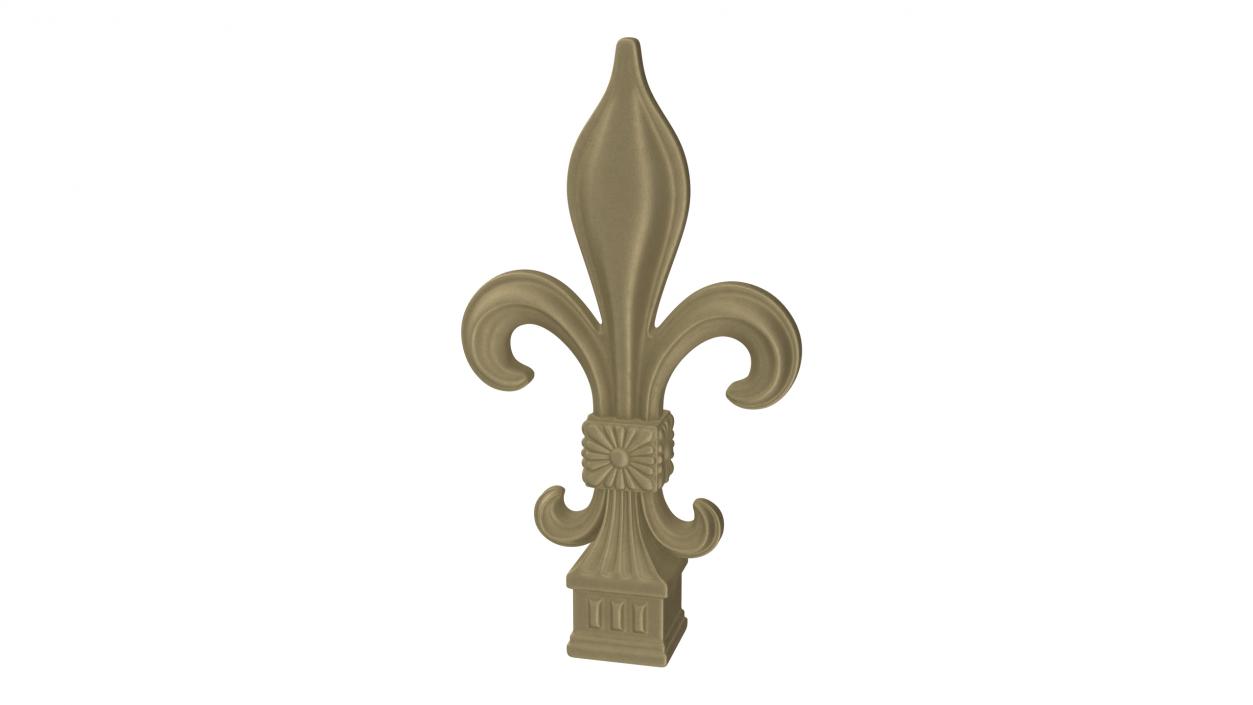 Fleur De Lis Sculpture Gilded 3D model