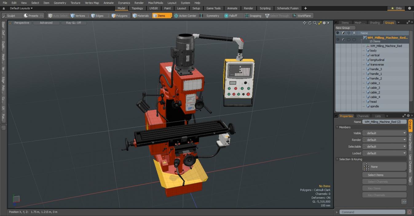 Milling Machine Red 3D model