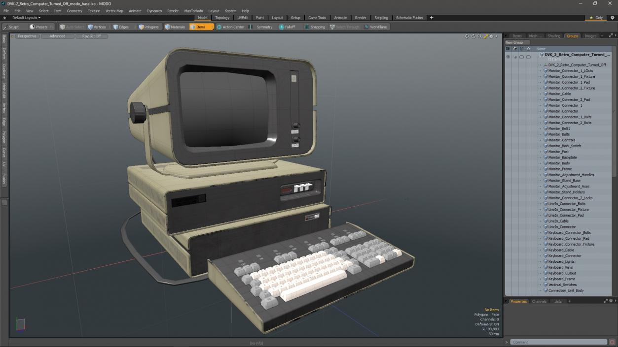 3D DVK-2 Retro Computer Turned Off