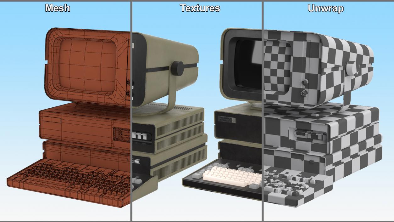 3D DVK-2 Retro Computer Turned Off