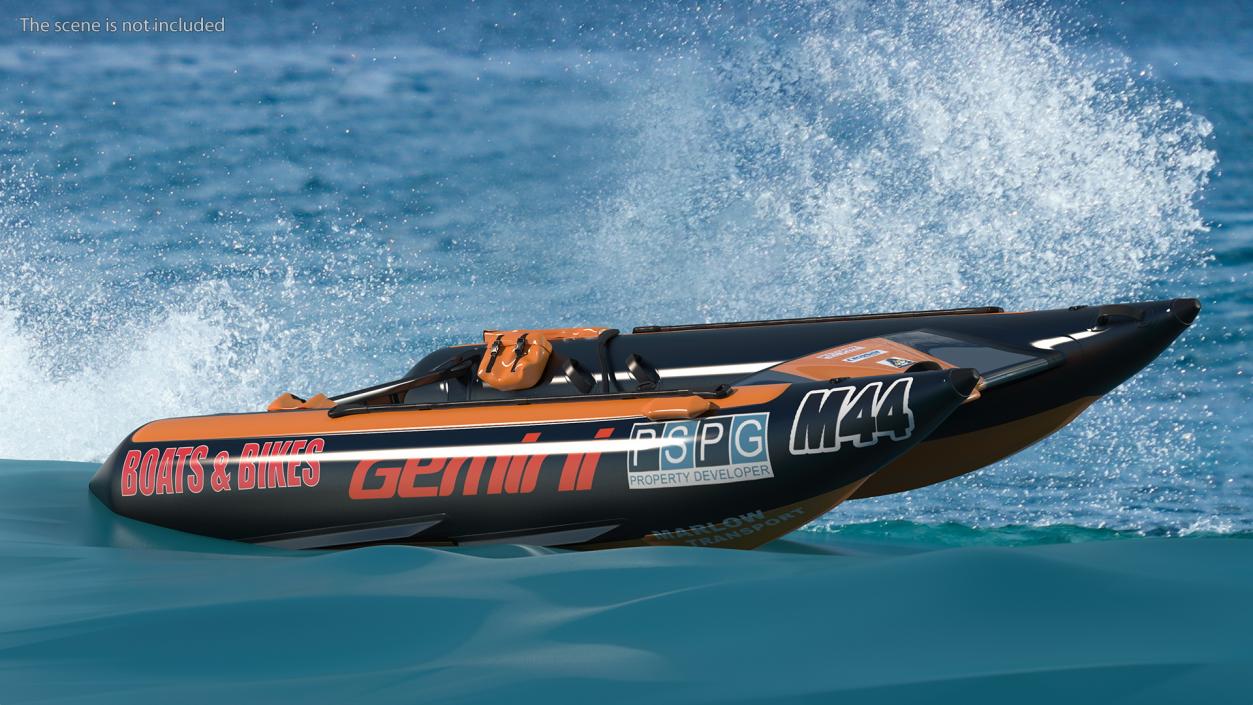 3D model Racing Boat Gemini Zapcat F1 Orange