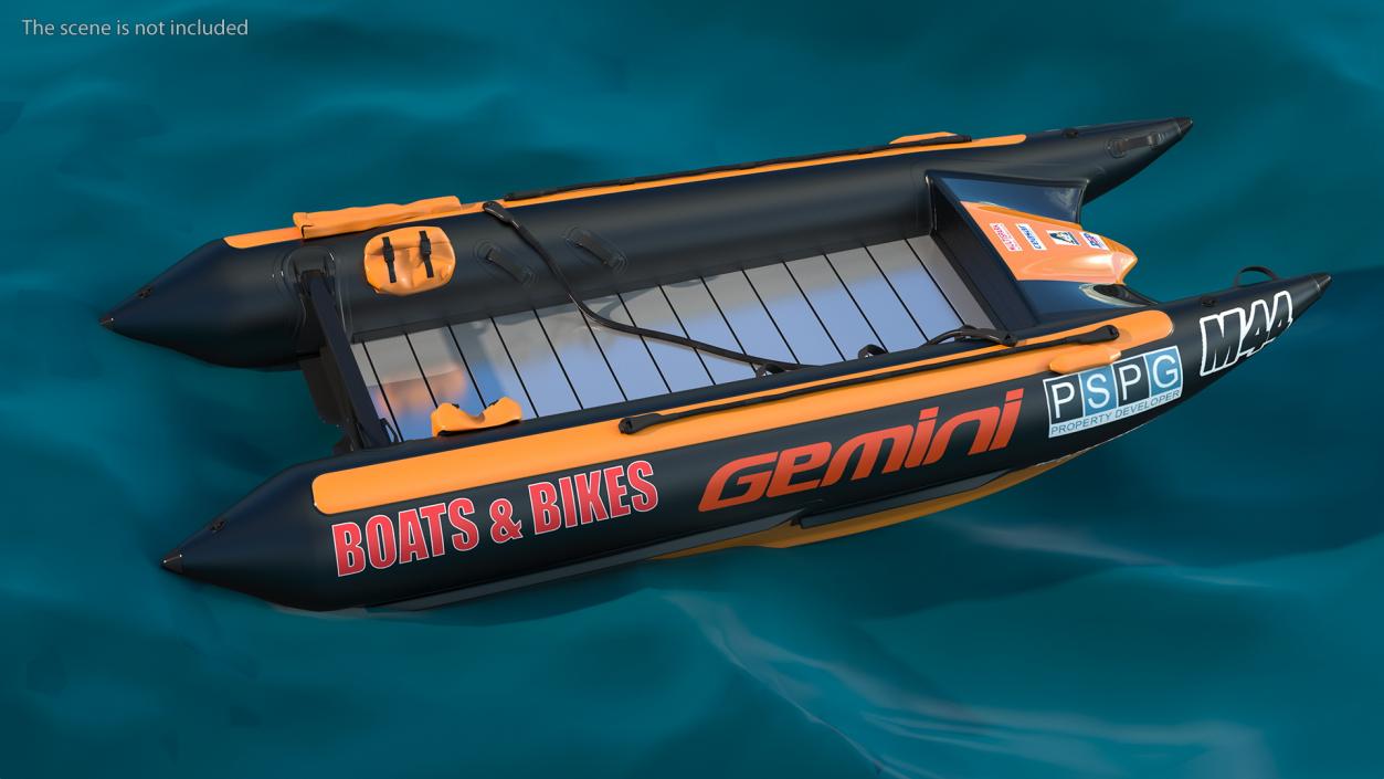 3D model Racing Boat Gemini Zapcat F1 Orange