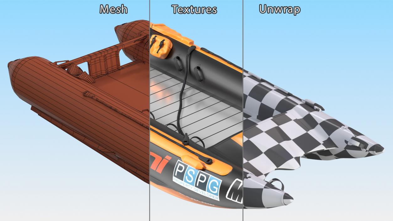 3D model Racing Boat Gemini Zapcat F1 Orange