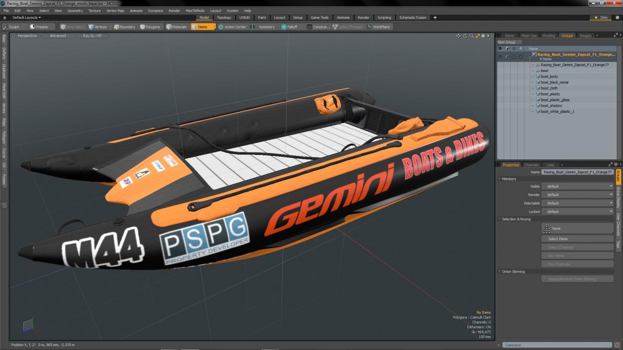 3D model Racing Boat Gemini Zapcat F1 Orange