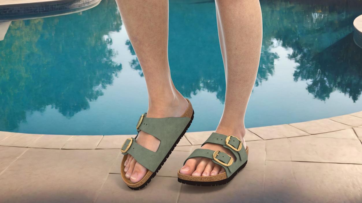 Female Legs in Flip-Flops 2 3D