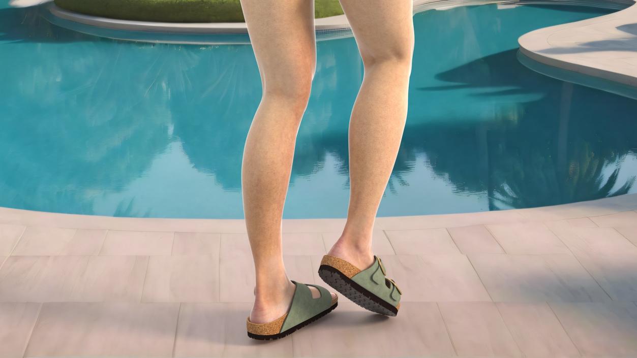 Female Legs in Flip-Flops 2 3D