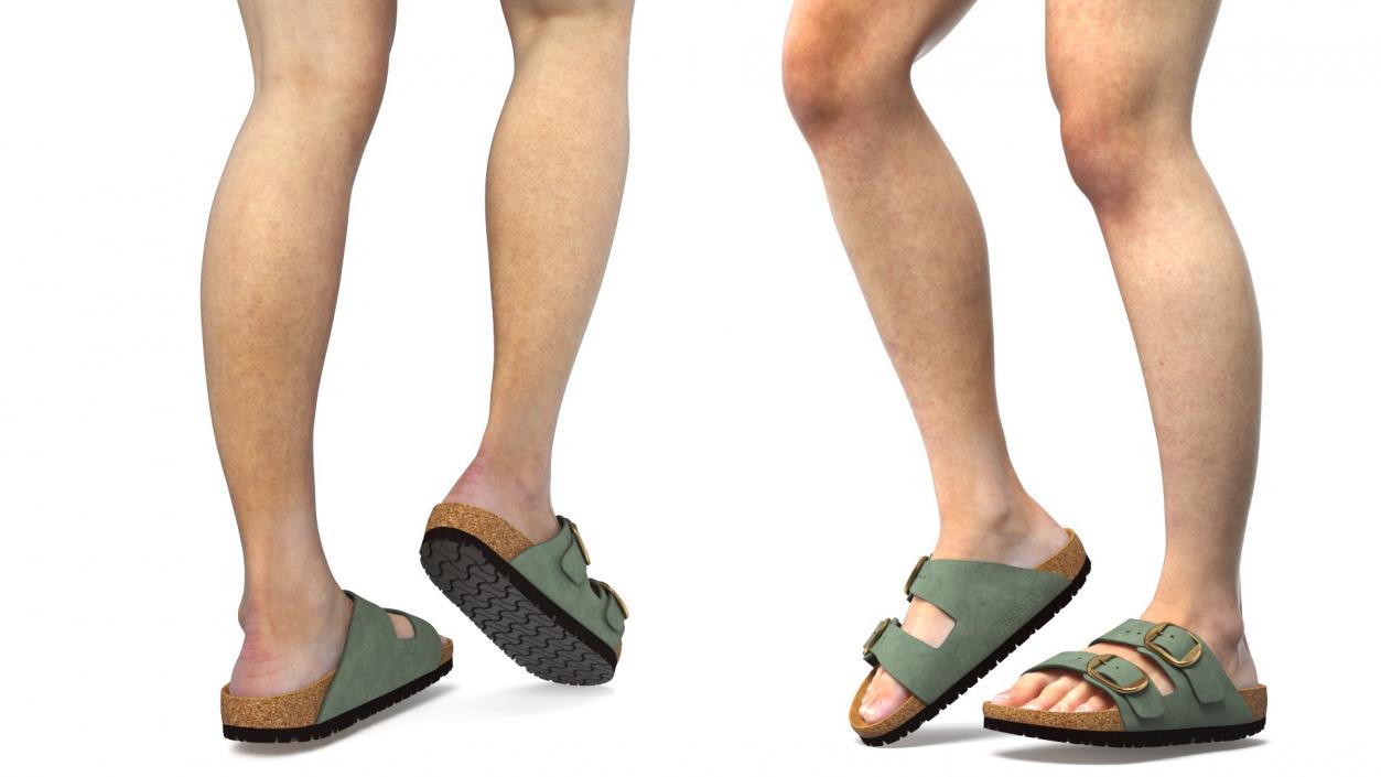 Female Legs in Flip-Flops 2 3D