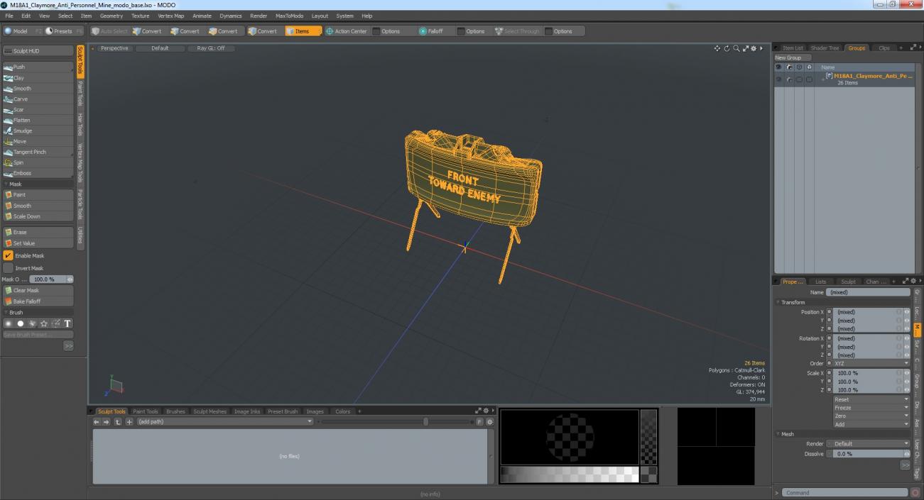 M18A1 Claymore Anti Personnel Mine 3D model