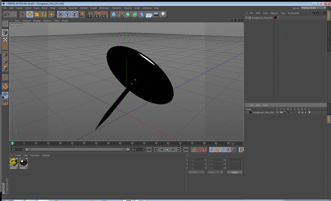 Sunglasses Face Pin 3D model