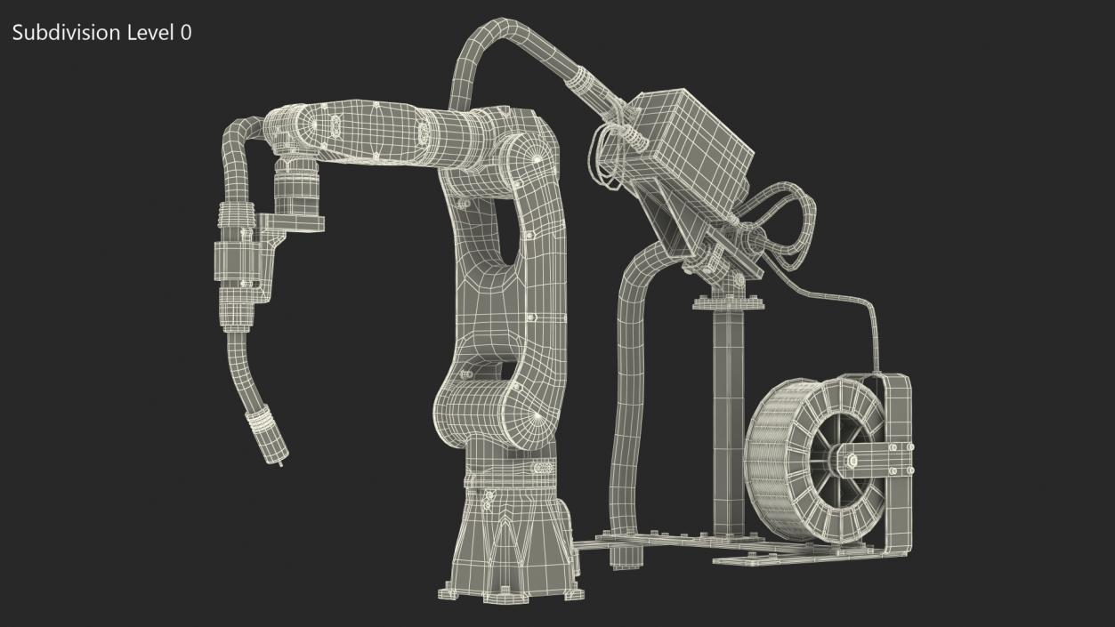 Industrial Robot with Arc Welding Kit Rigged 3D model