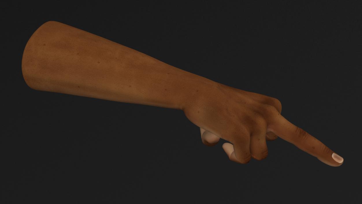 3D Hand of Dark Skinned Man Middle Finger Sign model