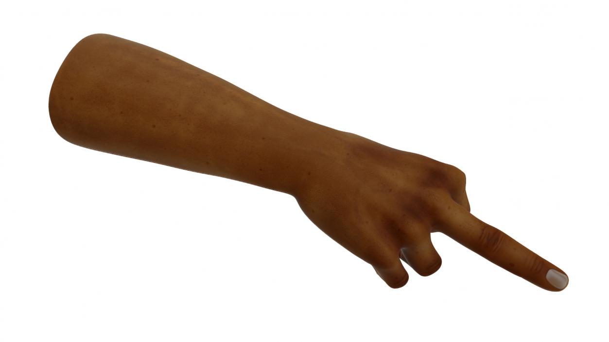 3D Hand of Dark Skinned Man Middle Finger Sign model