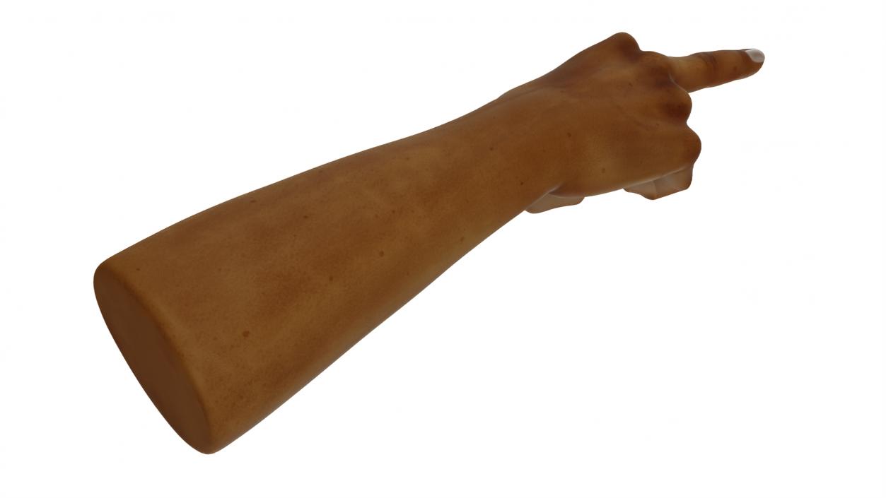 3D Hand of Dark Skinned Man Middle Finger Sign model