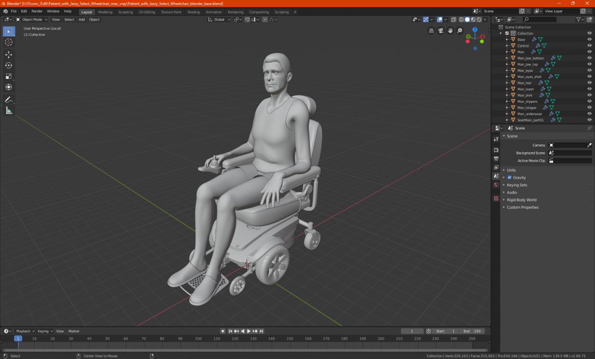 3D Patient with Jazzy Select Wheelchair