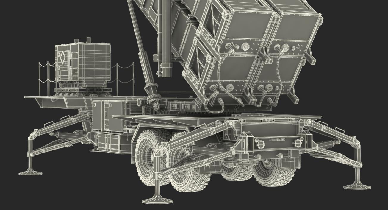 MIM-104 Patriot Surface to Air Missile SAM Rigged 3D model