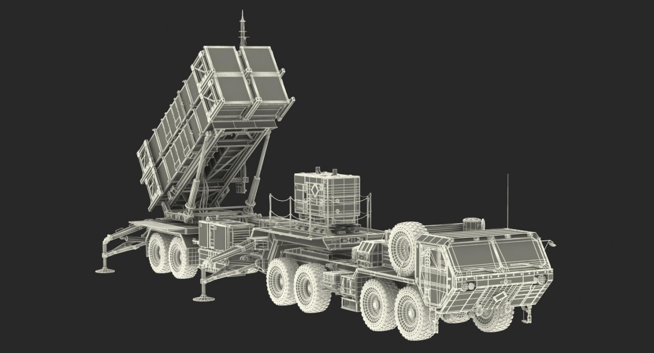 MIM-104 Patriot Surface to Air Missile SAM Rigged 3D model