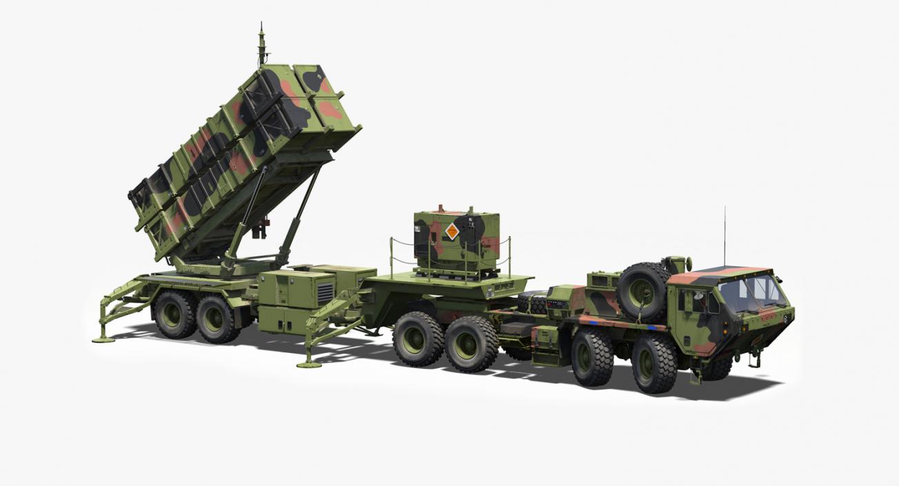 MIM-104 Patriot Surface to Air Missile SAM Rigged 3D model