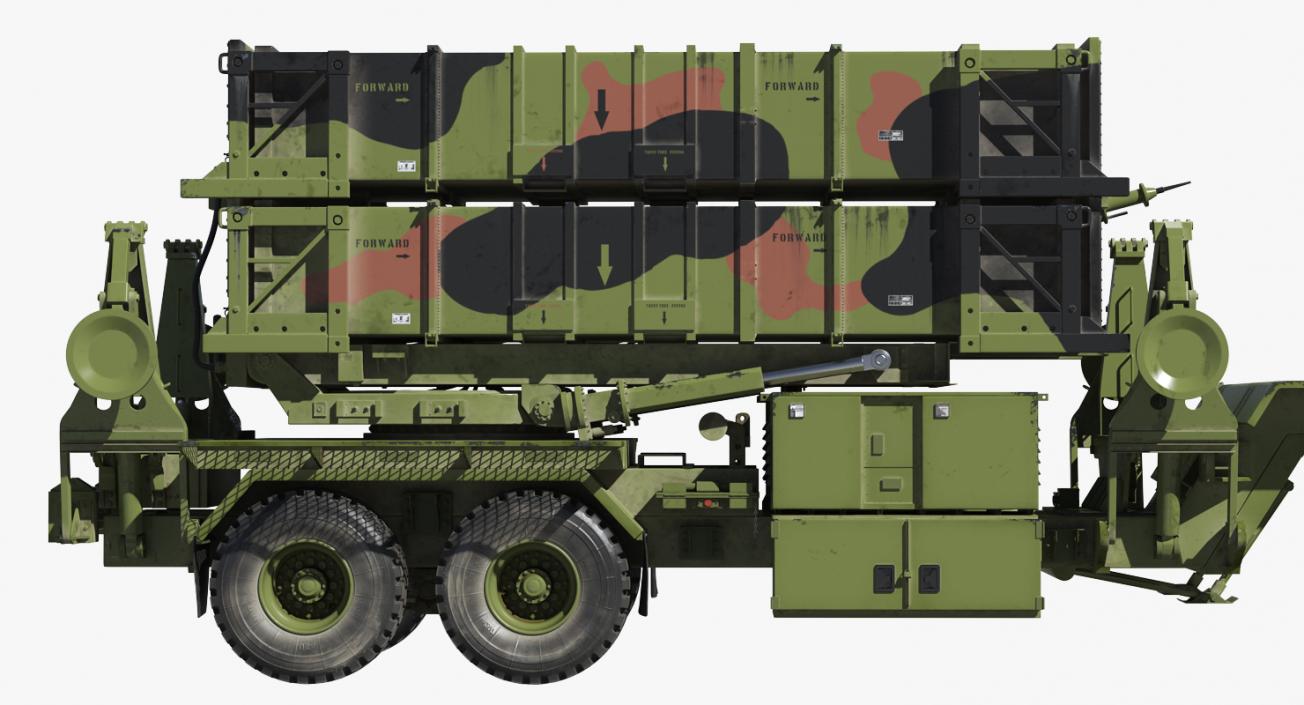 MIM-104 Patriot Surface to Air Missile SAM Rigged 3D model